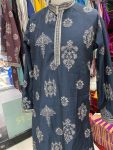 LATEST RUSSIAN SILK EMBROIDERY WORK KURTA PAYJAMA PARTY WEAR WHOLESALE PRICE ETHNIC GARMENT (43)
