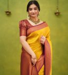 LATEST SOFT LICHI SILK JACQUARD WORK SAREE WITH UNSTITCHED BLOUSE CASUAL WEAR WHOLESALE PRICE ETHNIC GARMENT (9)