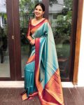 LATEST SOFT LICHI SILK JACQUARD WORK SAREE WITH UNSTITCHED BLOUSE CASUAL WEAR WHOLESALE PRICE ETHNIC GARMENT (1)