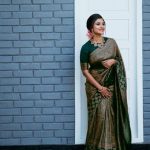LATEST SOFT LICHI SILK JACQUARD WORK SAREE WITH UNSTITCHED BLOUSE GREEN