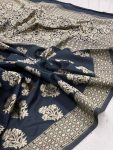 LATEST SOFT LICHI SILK JACQUARD WORK SAREE WITH UNSTITCHED BLOUSE PARTY WEAR WHOLESALE PRICE ETHNIC GARMENT (3)