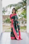 LATEST SOFT LICHI SILK JACQUARD WORK SAREE WITH UNSTITCHED BLOUSE PARTY WEAR WHOLESALE PRICE ETHNIC GARMENT (2)