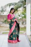 LATEST SOFT LICHI SILK JACQUARD WORK SAREE WITH UNSTITCHED BLOUSE PARTY WEAR WHOLESALE PRICE ETHNIC GARMENT (2)