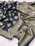 LATEST SOFT LICHI SILK JACQUARD WORK SAREE WITH UNSTITCHED BLOUSE PARTY WEAR WHOLESALE PRICE ETHNIC GARMENT (3)