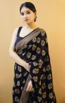 LATEST SOFT LICHI SILK JACQUARD WORK SAREE WITH UNSTITCHED BLOUSE PARTY WEAR WHOLESALE PRICE ETHNIC GARMENT (3)