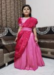 LATEST SOFT SILK ZARI WEAVING WORK KID'S LEHENGA CHOLI WITH DUPATTA PINK