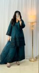 LATEST VICHITRA SILK EMBROIDERY SEQUENCE WORK TOP PALAZZO WITH DUPATTA FESTIVE WEAR WHOLESALE PRICE ETHNIC GARMENT (24)