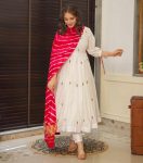 LATEST VISCOSE CHANDERI EMBROIDERY WORK ANARKALI TOP BOTTOM WITH DUPATTA FESTIVAL WEAR WHOLESALE PRICE ETHNIC GARMENT (13)