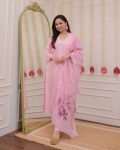 LATEST VISCOSE CHANDERI REAL BEATS WORK TOP BOTTOM WITH DUPATTA BABY PINK