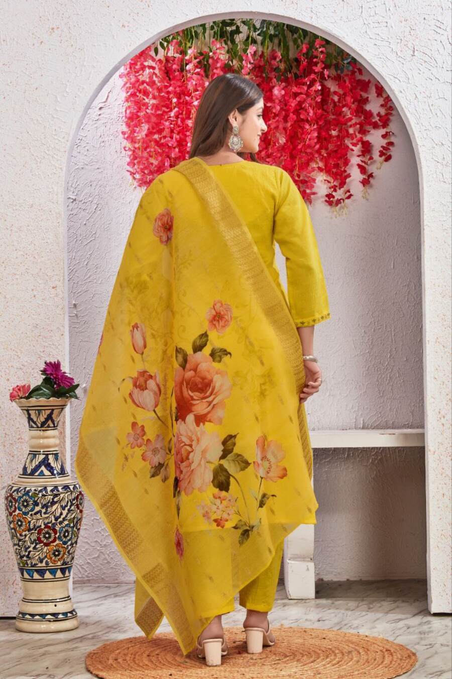 LATEST VISCOSE SEQUENCE CODING EMBROIDERY & AARI HANDWORK TOP BOTTOM WITH DUPATTA FORMAL WEAR WHOLESALE PRICE ETHNIC GARMENT (7)