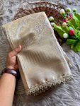 LUXURIOUS BANARASI SILK ZARI, WITH JARKAN DETAILS DIAMOND BORDER WORK SAREE WITH UNSTITCHED BLOUSE WEDDING WEAR WHOLESALE PRICE ETHNIC GARMENT (6)