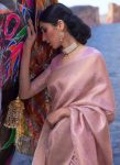 LUXURY LICHI SILK JACQUARD WORK SAREE WITH UNSTITCHED BLOUSE FORMAL WEAR WHOLESALE PRICE ETHNIC GARMENT (1)