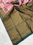 MODERN BANARASI SILK ZARI WEAVING WORK SAREE WITH UNSTITCHED BLOUSE RECEPTION WEAR WHOLESALE PRICE ETHNIC GARMENT (105)