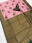 MODERN BANARASI SILK ZARI WEAVING WORK SAREE WITH UNSTITCHED BLOUSE RECEPTION WEAR WHOLESALE PRICE ETHNIC GARMENT (105)
