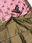 MODERN BANARASI SILK ZARI WEAVING WORK SAREE WITH UNSTITCHED BLOUSE RECEPTION WEAR WHOLESALE PRICE ETHNIC GARMENT (105)
