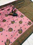 MODERN BANARASI SILK ZARI WEAVING WORK SAREE WITH UNSTITCHED BLOUSE RECEPTION WEAR WHOLESALE PRICE ETHNIC GARMENT (105)