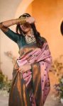 MODERN BANARASI SILK ZARI WEAVING WORK SAREE WITH UNSTITCHED BLOUSE RECEPTION WEAR WHOLESALE PRICE ETHNIC GARMENT (105)