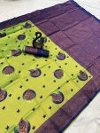 MODERN BANARASI SILK ZARI WEAVING WORK SAREE WITH UNSTITCHED BLOUSE RECEPTION WEAR WHOLESALE PRICE ETHNIC GARMENT (82)