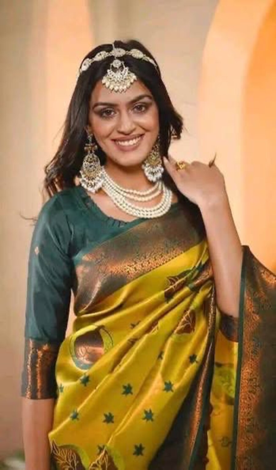 MODERN BANARASI SILK ZARI WEAVING WORK SAREE WITH UNSTITCHED BLOUSE RECEPTION WEAR WHOLESALE PRICE ETHNIC GARMENT (95)