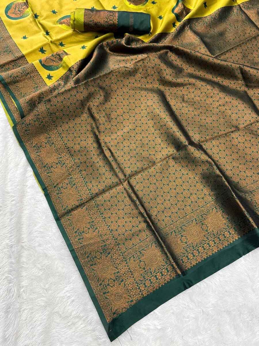 MODERN BANARASI SILK ZARI WEAVING WORK SAREE WITH UNSTITCHED BLOUSE RECEPTION WEAR WHOLESALE PRICE ETHNIC GARMENT (96)
