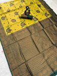 MODERN BANARASI SILK ZARI WEAVING WORK SAREE WITH UNSTITCHED BLOUSE RECEPTION WEAR WHOLESALE PRICE ETHNIC GARMENT (94)