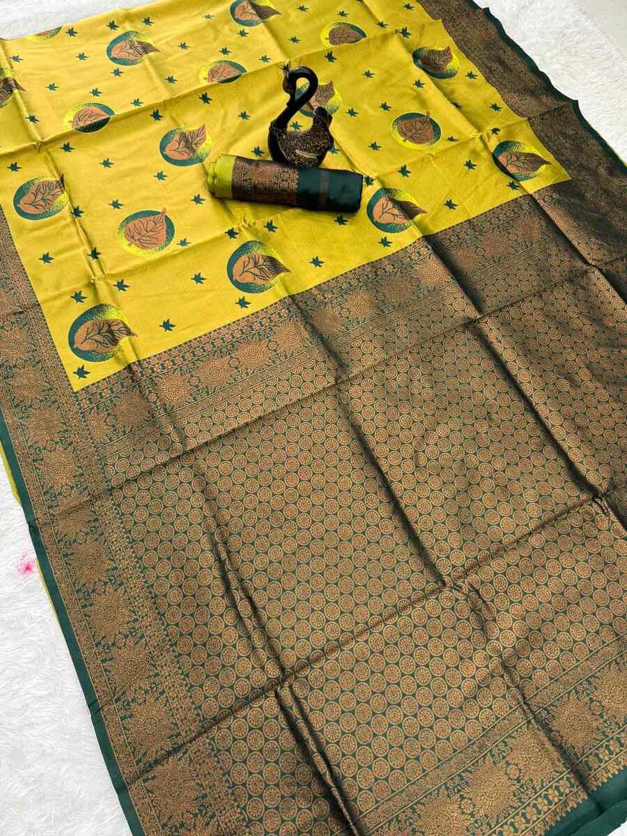 MODERN BANARASI SILK ZARI WEAVING WORK SAREE WITH UNSTITCHED BLOUSE RECEPTION WEAR WHOLESALE PRICE ETHNIC GARMENT (97)