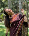 MODERN BANARASI SOFT SILK GOLD & SILVER ZARI WEAVING WORK SAREE WITH UNSTITCHED BLOUSE BROWN