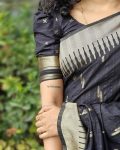 MODERN BANARASI SOFT SILK WEAVING WORK SAREE WITH UNSTITCHED BLOUSE PARTY WEAR WHOLESALE PRICE ETHNIC GARMENT (7)