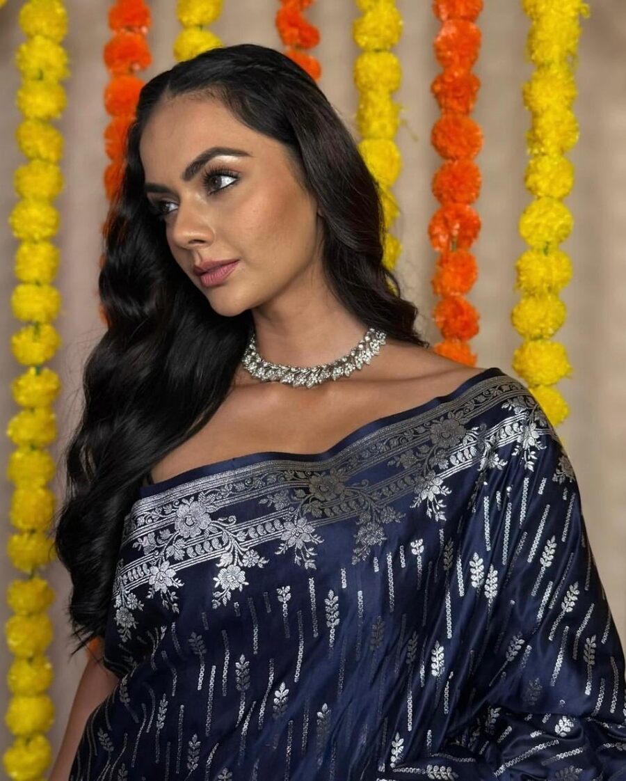 MODERN BANARASI SOFT SILK WEAVING WORK SAREE WITH UNSTITCHED BLOUSE PARTY WEAR WHOLESALE PRICE ETHNIC GARMENT (4)