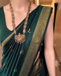 MODERN BANARASI SOFT SILK WEAVING WORK SAREE WITH UNSTITCHED BLOUSE WEDDING WEAR WHOLESALE PRICE ETHNIC GARMENT (11)