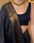 MODERN BANARASI SOFT SILK WEAVING WORK SAREE WITH UNSTITCHED BLOUSE WEDDING WEAR WHOLESALE PRICE ETHNIC GARMENT (3)