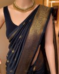 MODERN BANARASI SOFT SILK WEAVING WORK SAREE WITH UNSTITCHED BLOUSE WEDDING WEAR WHOLESALE PRICE ETHNIC GARMENT (3)