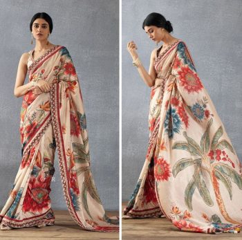 MODERN BRIGHT MOSS SILK DESIGN DIGITAL PRINT WORK SAREE WITH UNSTITCHED BLOUSE MULTI