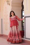 MODERN COSMOS FLOWER PRINT TOP LEHENGA FORMAL WEAR WHOLESALE PRICE ETHNIC GARMENT (2)