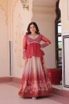 MODERN COSMOS FLOWER PRINT TOP LEHENGA FORMAL WEAR WHOLESALE PRICE ETHNIC GARMENT (2)
