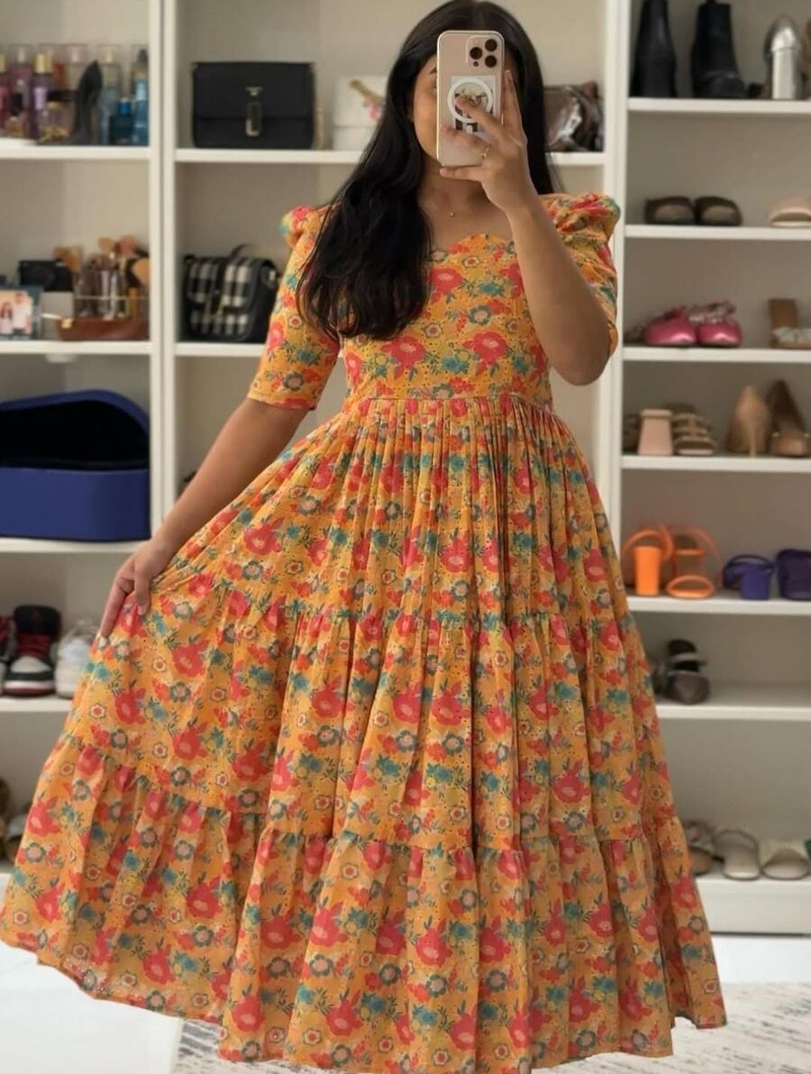 MODERN COTTON DIGITAL PRINTED ONE PIECE DRESS FORMAL WEAR WHOLESALE PRICE ETHNIC GARMENT (13)