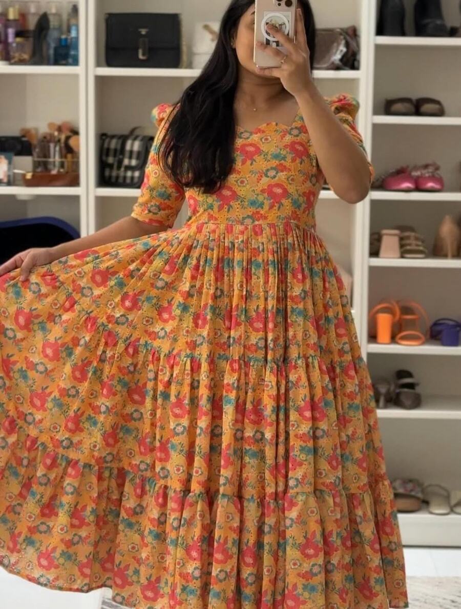 MODERN COTTON DIGITAL PRINTED ONE PIECE DRESS FORMAL WEAR WHOLESALE PRICE ETHNIC GARMENT (14)