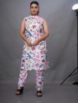 MODERN COTTON DIGITAL PRINTED WORK TOP BOTTOM SET MULTI