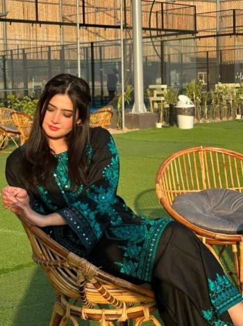 MODERN COTTON EMBROIDERY CHAIN STITCH WORK WITH REAL MIRROR WORK TOP PALAZZO WITH DUPATTA BLACK