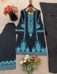 MODERN COTTON EMBROIDERY CHAIN STITCH WORK WITH REAL MIRROR WORK TOP PALAZZO WITH DUPATTA CASUAL WEAR WHOLESALE PRICE ETHNIC GARMENT (3)