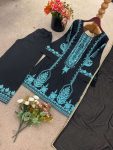 MODERN COTTON EMBROIDERY CHAIN STITCH WORK WITH REAL MIRROR WORK TOP PALAZZO WITH DUPATTA CASUAL WEAR WHOLESALE PRICE ETHNIC GARMENT (3)