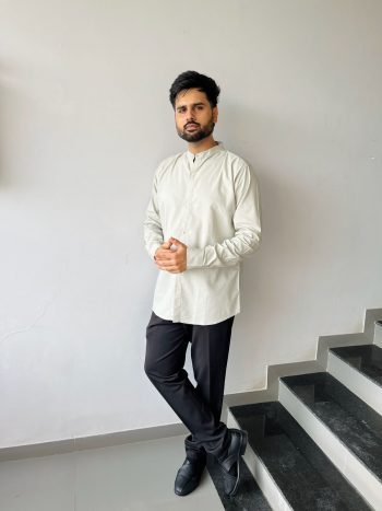 MODERN COTTON PLAIN MEN'S SHIRT CREAM