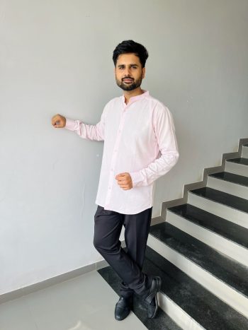 MODERN COTTON PLAIN MEN'S SHIRT PINK