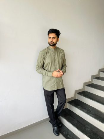 MODERN COTTON PLAIN MEN'S SHIRT GREEN