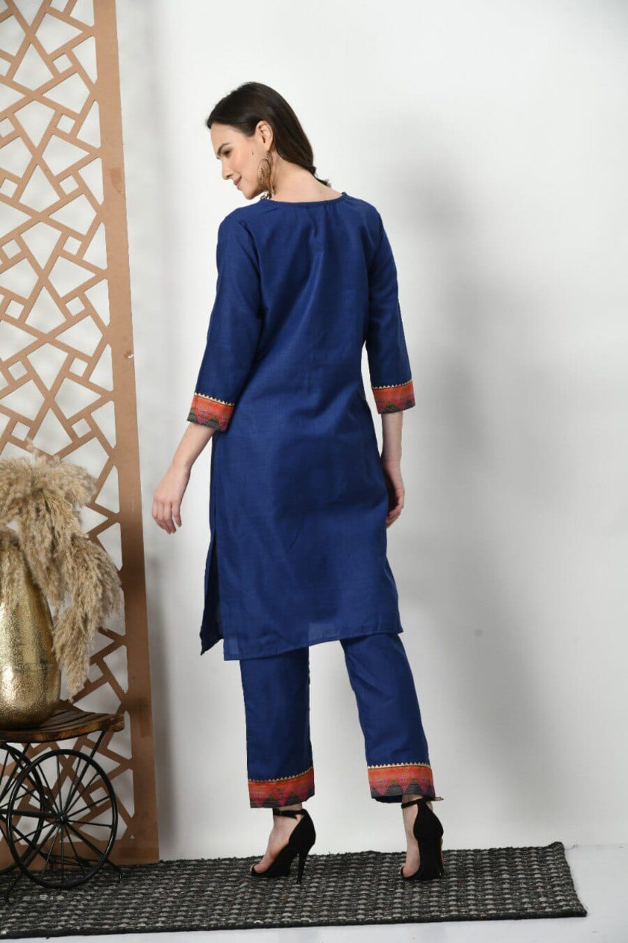 MODERN COTTON PLAIN WORK TOP BOTTOM SET OFFICE WEAR WHOLESALE PRICE ETHNIC GARMENT (1)