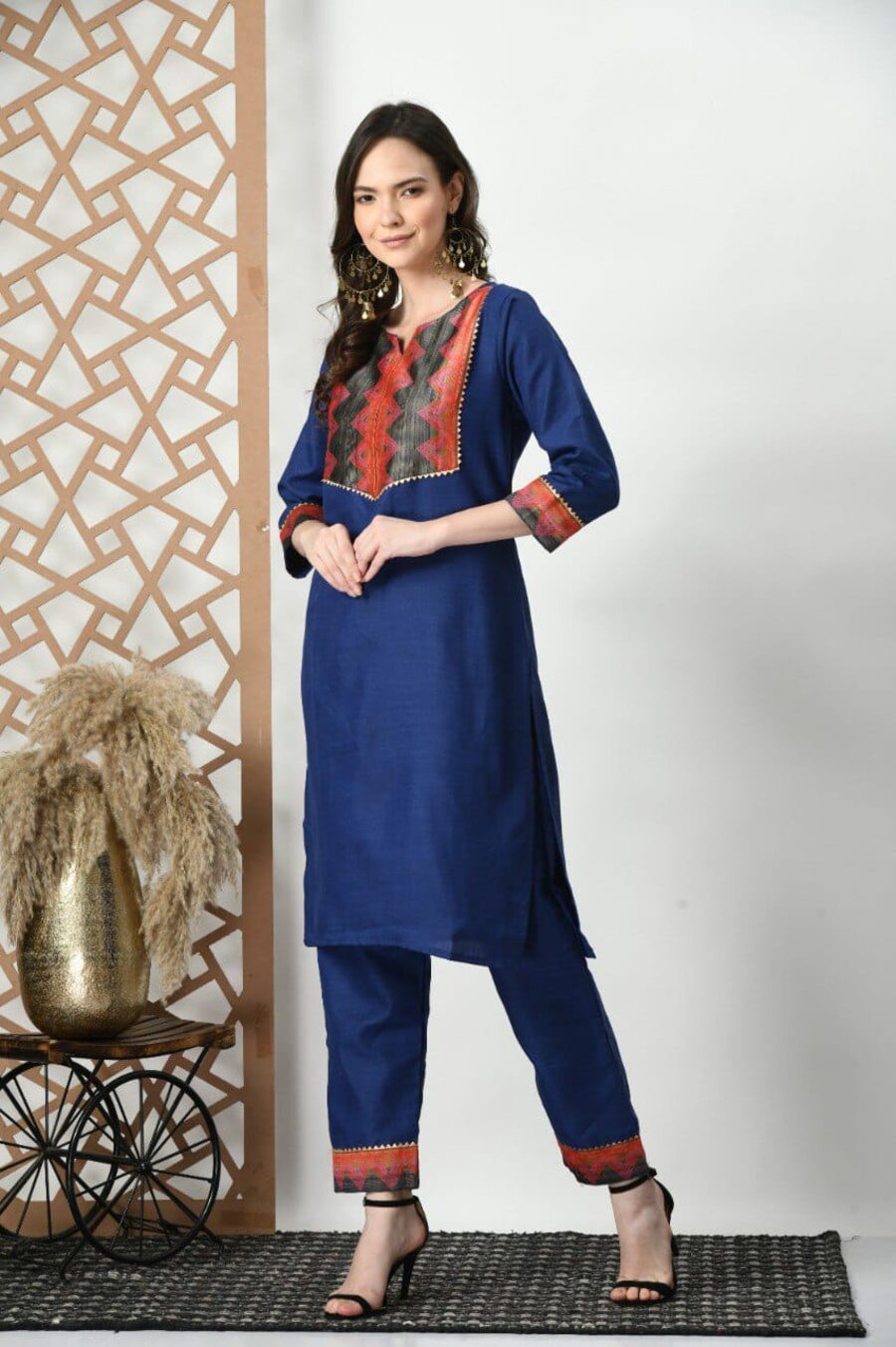 MODERN COTTON PLAIN WORK TOP BOTTOM SET OFFICE WEAR WHOLESALE PRICE ETHNIC GARMENT (8)