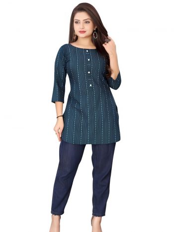 MODERN COTTON PRINTED WORK TOP RAMA