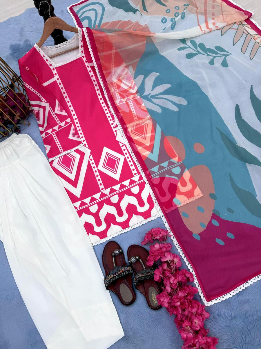 MODERN CREPE DIGITAL PRINT WORK TOP PATIYALA WITH DUPATTA CASUAL WEAR WHOLESALE PRICE ETHNIC GARMENT (4)