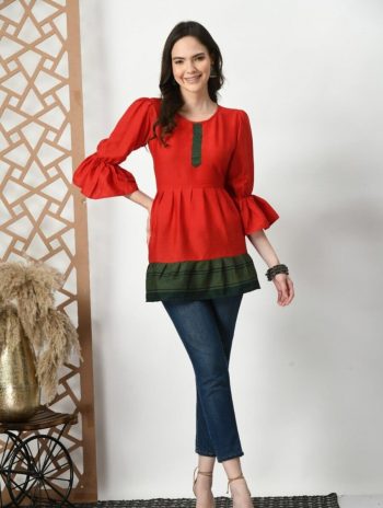 MODERN DELTA SILK SOLID PLAIN TOP ORANGE