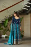 MODERN FAUX BLOOMING ZARI & SEQUENCE EMBROIDERY WORK GOWN WITH DUPATTA FUNCTIONAL WEAR WHOLESALE PRICE ETHNIC GARMENT (7)